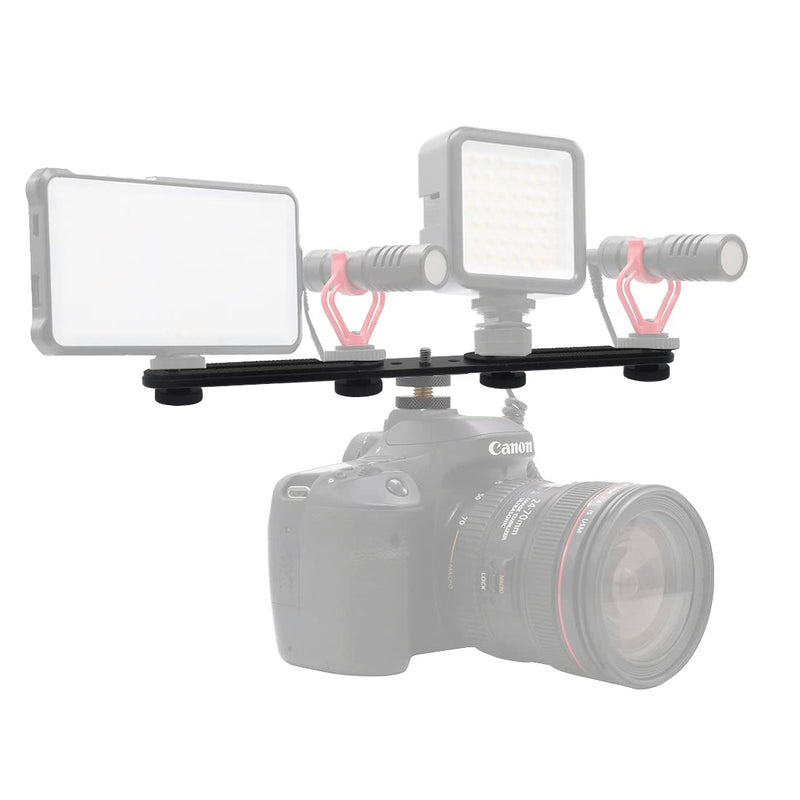 30cm Dual Speedlite Camera Mount Tripod Bracket Flash Extension Bar,10" Dual Tripod Bracket for Camera,LED Video Light,DSLR Camera,Flash Light 30cm