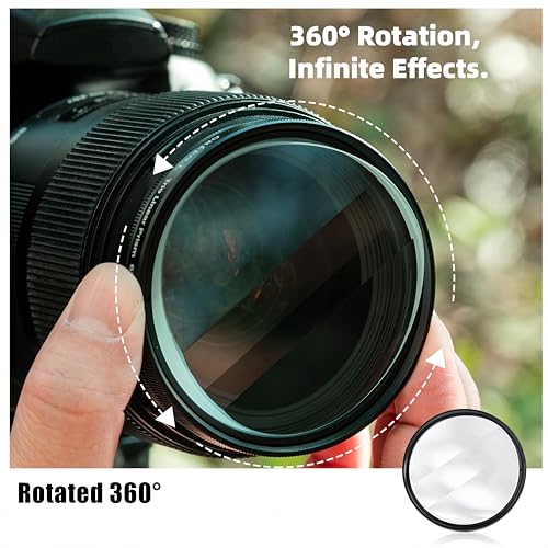 GREEN.L 58mm Motion Blur & Ghost Effect Filter — 360° Rotatable Bilateral Prism for Creative Photos & Videos, Premium Optical Glass with Case & Cloth