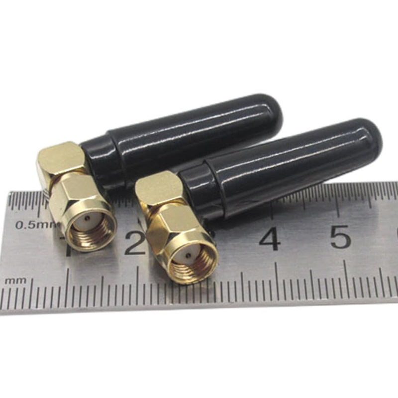 2 Pack Mini 3dBi Dual Band WiFi Antenna 2.4GHz/5GHz/5.8GHz – RP-SMA Male Right Angle MIMO Omni for ITX Small Form Factor PC, PCIe Card, SFF Router, FPV Drone, Bluetooth, Wireless Camera