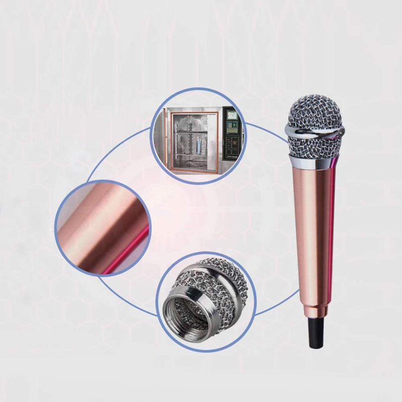 1Pc Silver Mini Singing Mic Equipment 3.5mm Condenser Microphone Phone Karaoke Mic with Stand Singing Mic Equipment Mini Handheld Microphone for Mobile Phone Laptop,Wireless Microphones and Systems