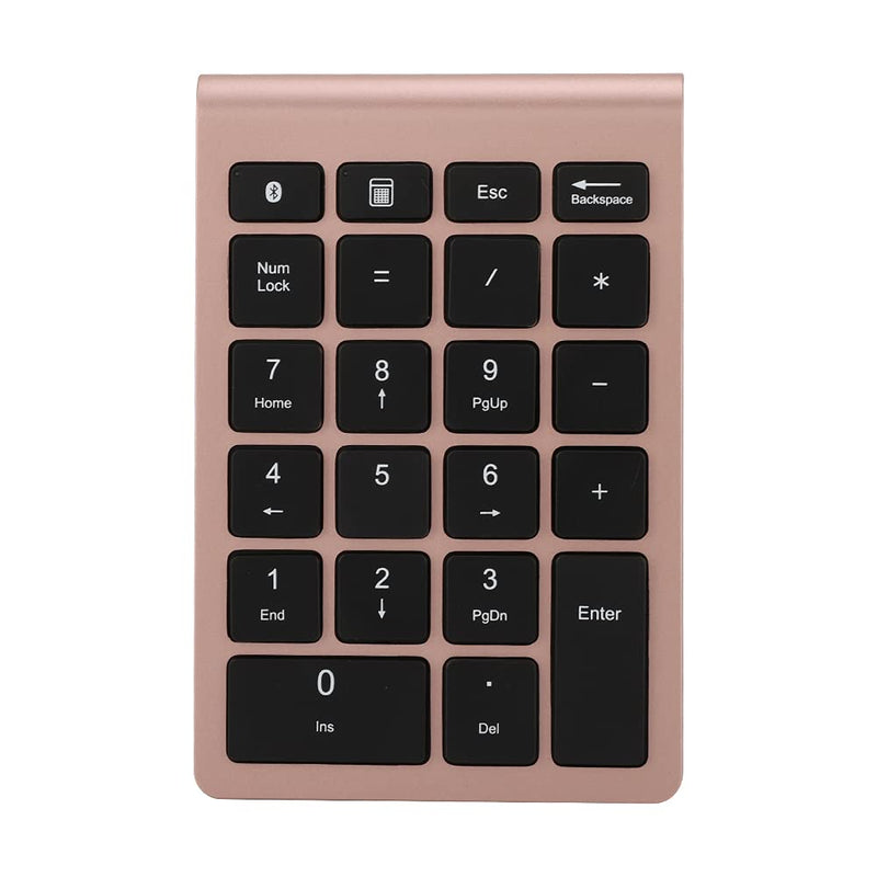 WESE Wireless Number Pads, 22 Keys Numeric Keypad Ultra Thin Extensions Number Keyboard Bluetooth 3.0 Portable Number Numpad for Laptop, PC, Desktop(Rose Gold)