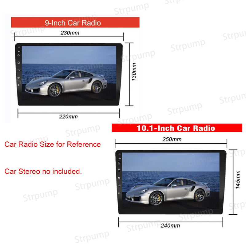 9'' Inch Car Radio Stereo Dash Frame Fascia Bezel Panel Compatible for Toyota Sienna 2004~2010 w/Power Harness Cable Install Trim Style B