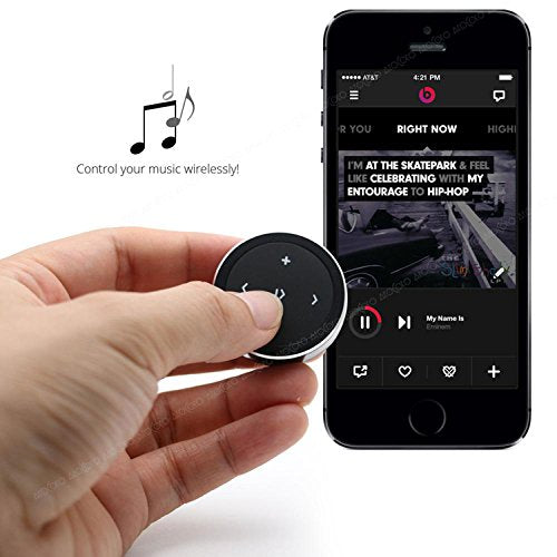 Wireless Bluetooth Media Button Remote Selfie Control Car Motorcycle Steering Wheel Music for iPhone or Android with Mount