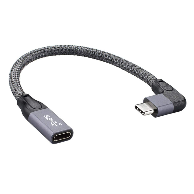 Chenyang USB C Cable,USB Type C Male to Female Extension Cable 90 Degree Angled with Sleeve for Phone Tablets Hard Drives Laptop Right Angled