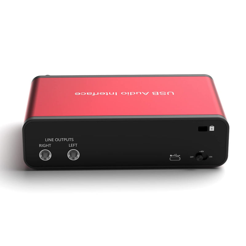 USB Audio Interface 24Bit/192kHz for Recording Podcasting and Streaming, 48V Phantom Power, whit XLR Cable(No Software Included) (192kHz Audio Interface)