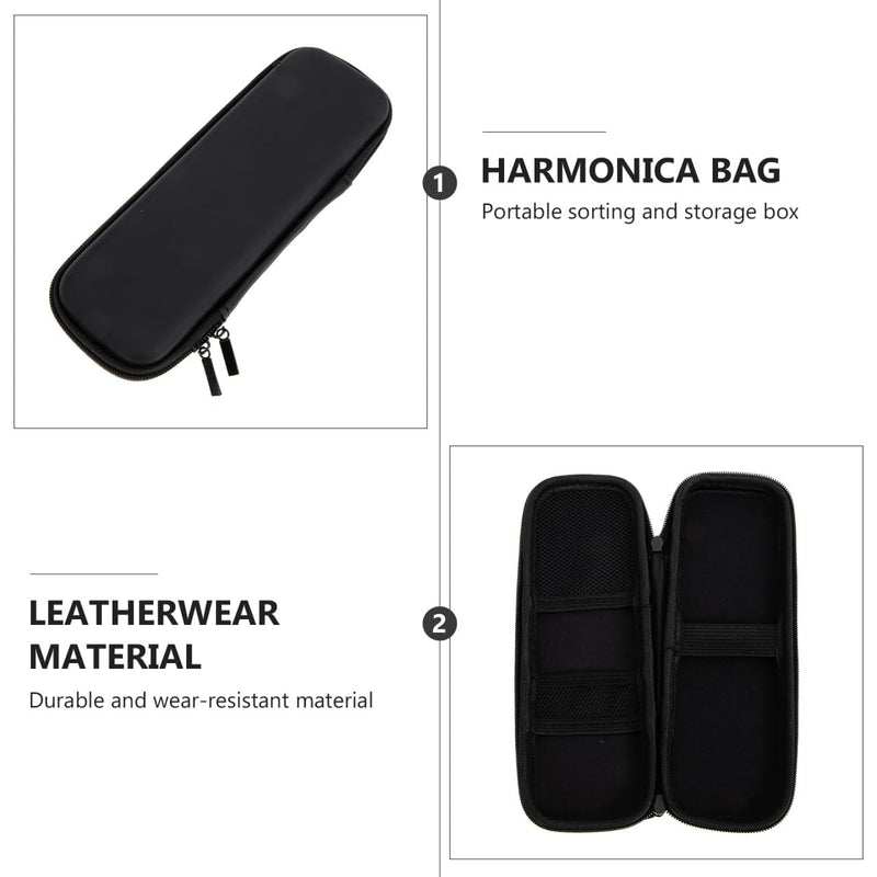 [AUSTRALIA] - Single Harmonica Case Storage Bag: Harmonica Carrying Case Hard Shell Zipper Pouch Musical Instrument Accessories 
