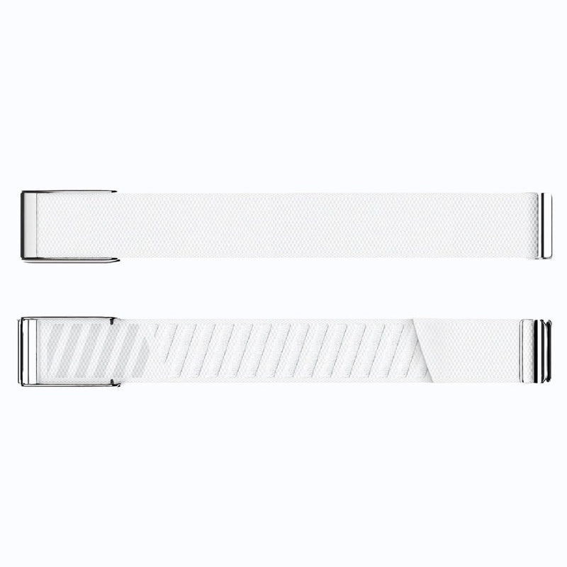 Whoop 4.0 Compatible SuperKnit Luxe Replacement Wrist Band, Luxurious | Precious Metal | Ultra-Soft | High Performance, Premium Quality, Comfortable, Breathable & Durable White with Platinum