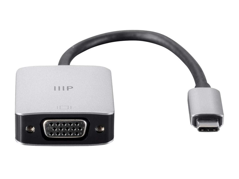 Monoprice USB-C to VGA USB 3.0 USB-C Data and PD Charging Adapter | 100W, with Folding USB Type-C Connector - Consul Series