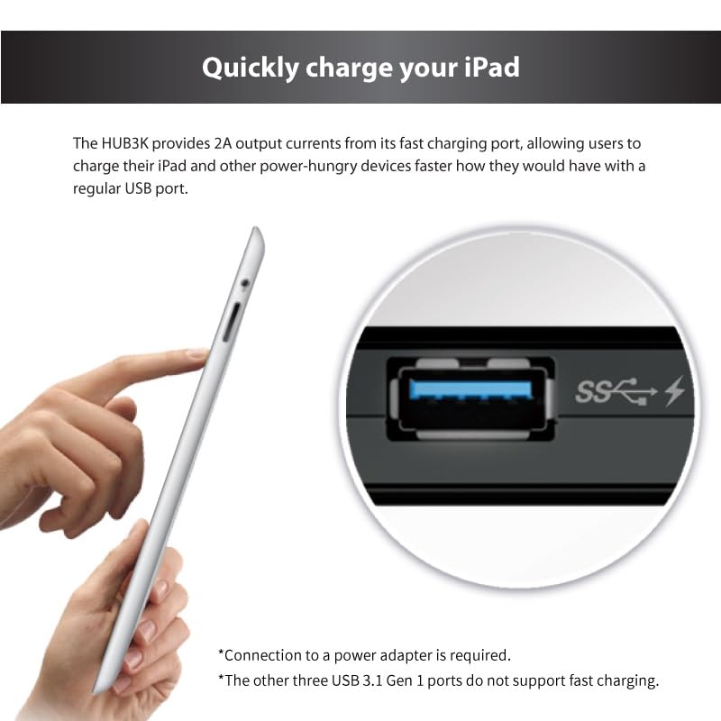 Transcend USB 3.0 4-Port Hub TS-HUB3K, Black