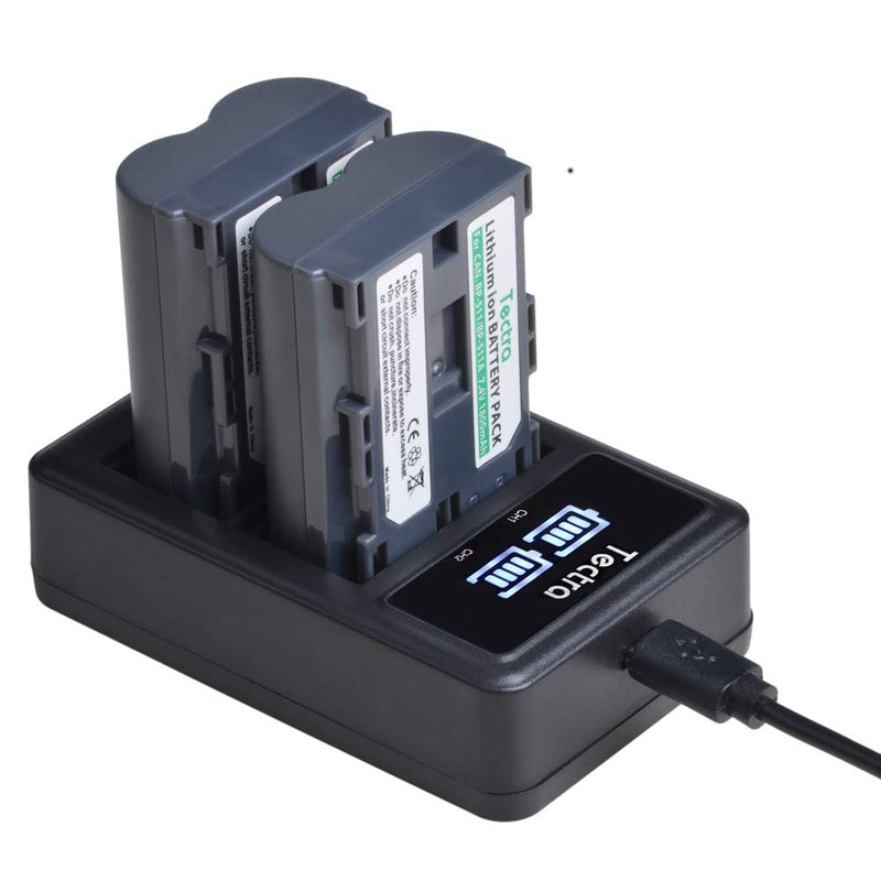 2-Pack BP-511 BP-511A Battery and LED Dual Battery Charger for Canon EOS 5D 10D 20D 20Da 30D 40D 50D 300D D30 D60 Rebel PowerShot G1 G2 G3 G5 G6 Pro 1 Pro 90 Pro 90IS