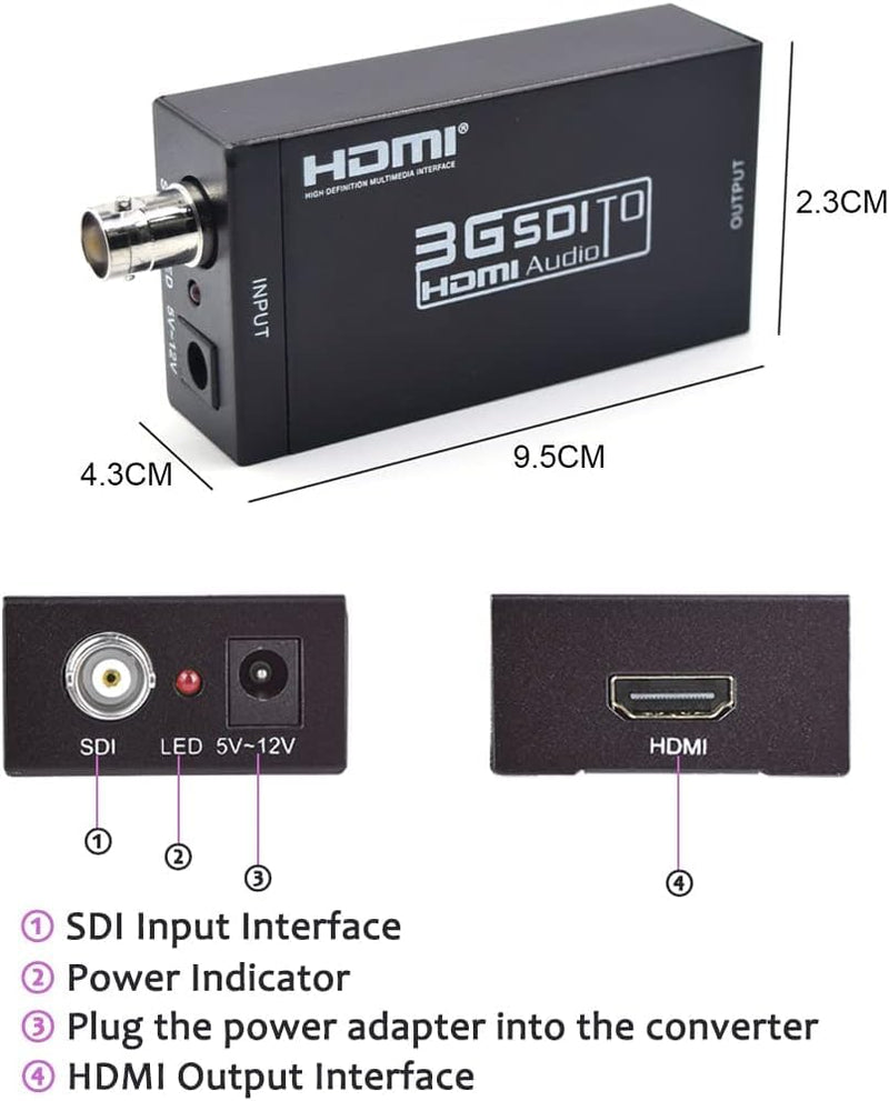 [AUSTRALIA] - HDMI Converter Adapter - Mini 3G SDI to HDMI for SD/HD/3G-SDI Signals 