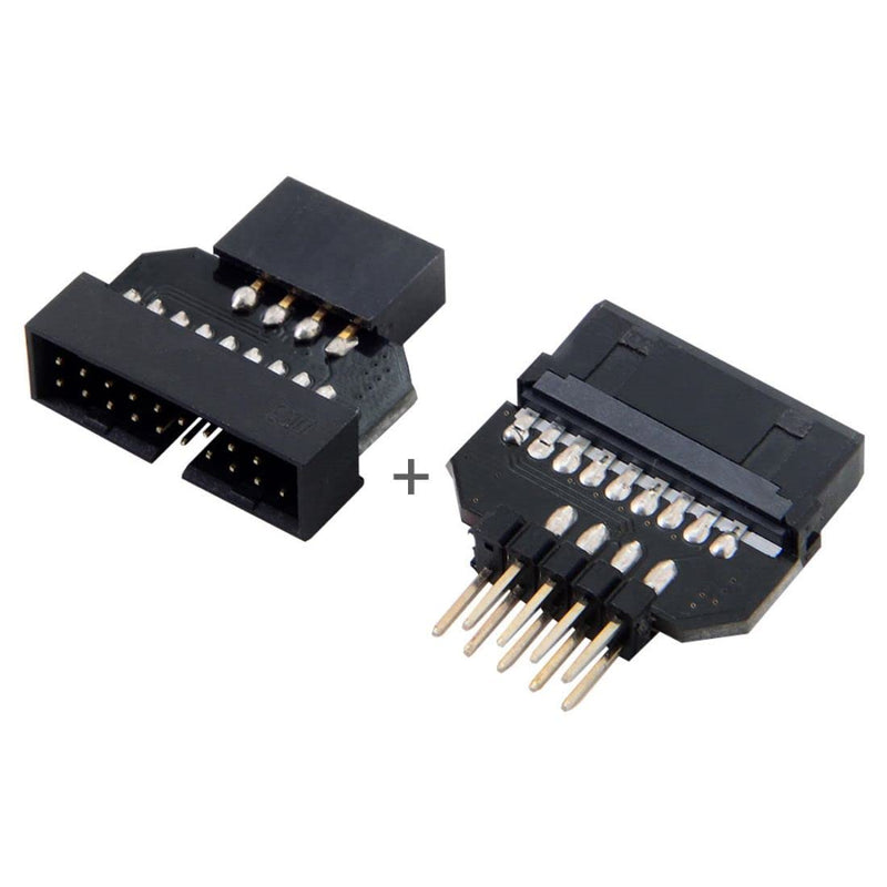 CY 1set USB 2.0 9Pin Housing Reversible to Motherboard USB 3.0 20pin Header Female Adapter