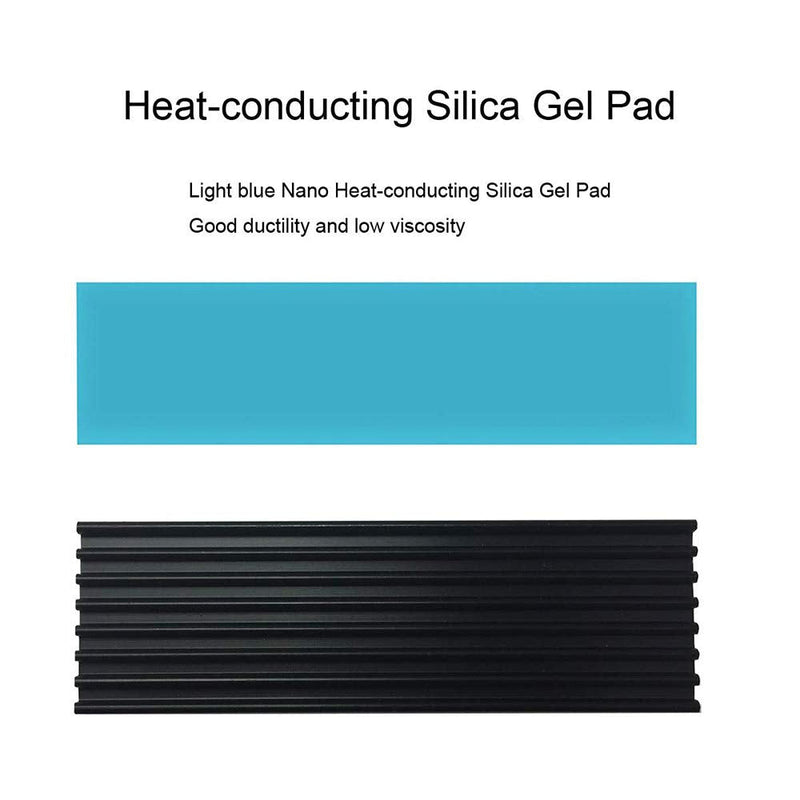 M.2 SSD Heatsink Heat Sink with Heat Conductive Adhesive Film Anti Thermal Bleed Heatsink Heatsink CPU IC Chip Circuit Board for LED Amplifier Aluminum 70mm×22mm×3mm