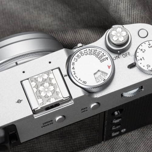 Floral Pattern Hot Shoe Cover Shutter Button for Fuji X100VI XT30III button and cover