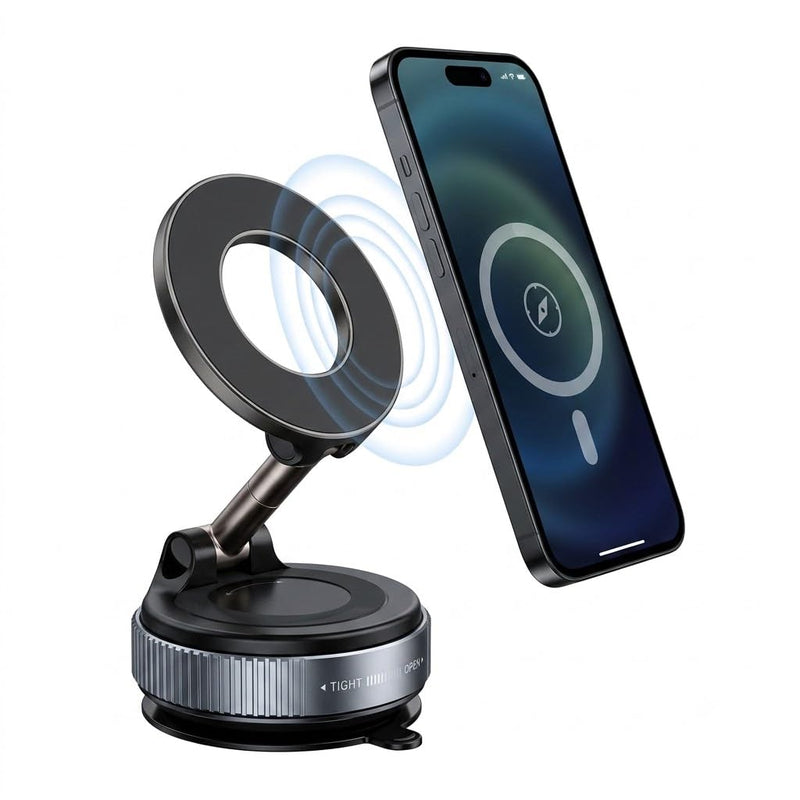 2026 Version of Magnetic Car Phone Holder Mount – Ultra Strong Suction Cup for Dashboard & Windshield- 360° Adjustable Folding Arm Stand – Compatible with All Smartphones