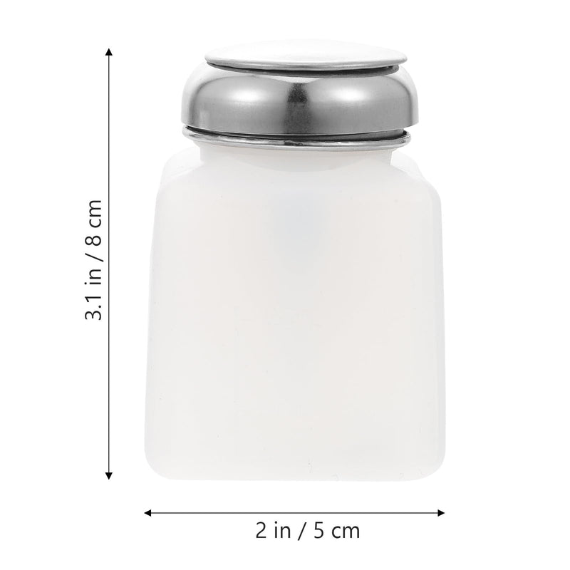 ULTECHNOVO 2 Pack Push Down Alcohol Dispenser Empty Lockable Antistatic Pump Bottles Square Plastic Bottles White 100ml 100 ml
