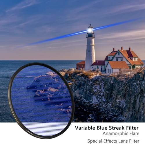 82mm Variable Blue Streak Filter, Special Effects Lens Filter 82mm