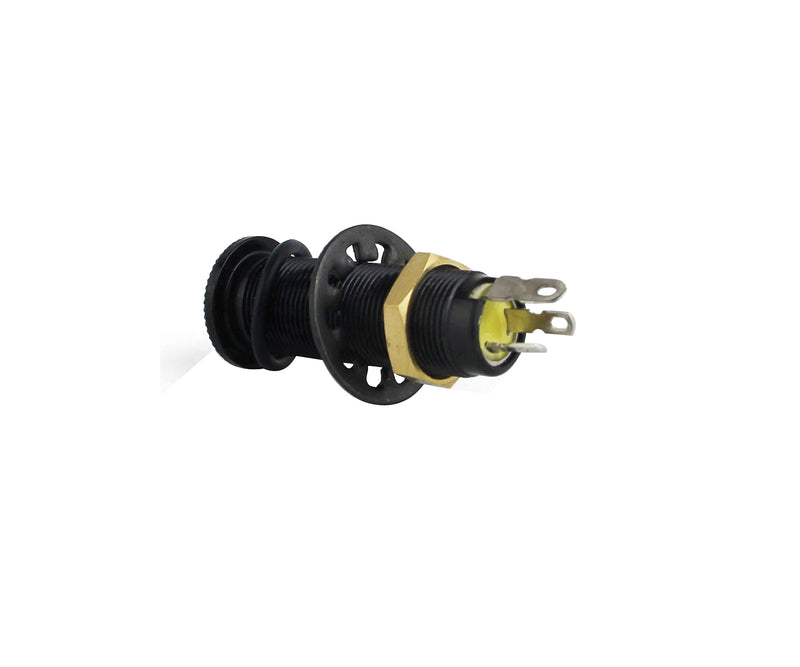 Guyker Stereo Long Threaded Output Jack - Barrel Cylinder Input Output Jacks Plug Sockets 6.35mm for Electric Guitar Bass (1 Piece, Black)