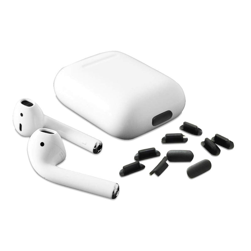 Universal 25pc Charging Port Cover Set, Compatible with iPhone, USB-C, Android, Micro USB, Tablets - Includes Headset Plugs, SIM Tool & Cleaning Brush (Black) Black 25 piece