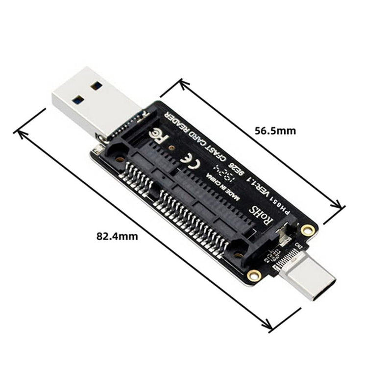 NFHK USB-C USB3.0 Type-C to CFast 2.0 Card Adapter PCBA CFast Card Reader for Desktop Laptop