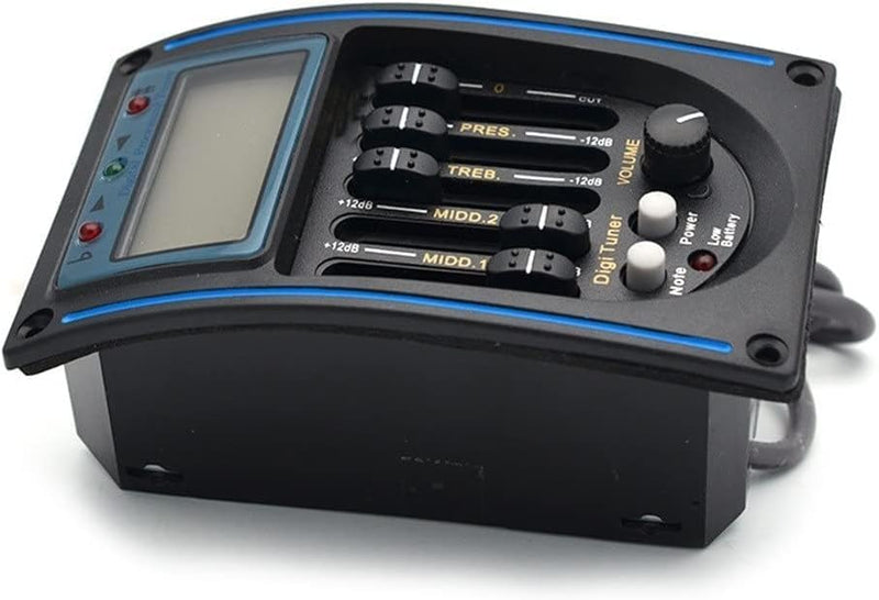 Acoustic Guitar Preamp Pickup Tuner 5 Band PRENER-PM Equalizer Pickup Tuner Piezo Pickup Set with Mic LCD Display