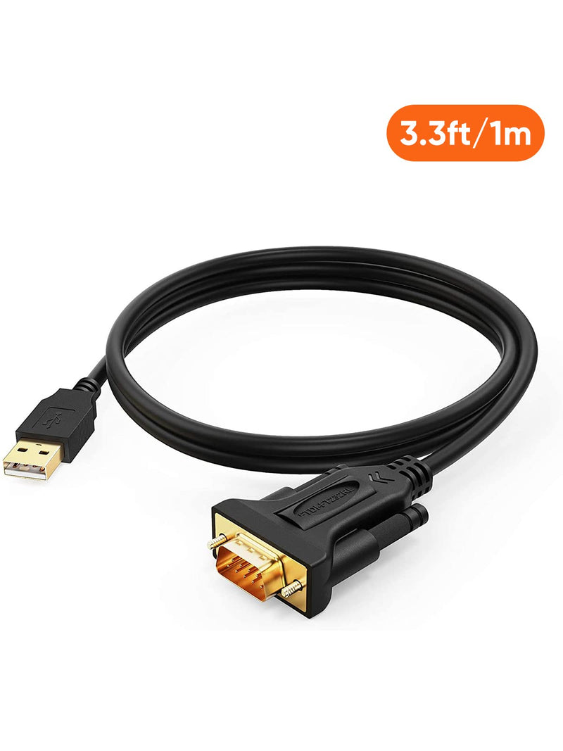 USB to RS232 Adapter (FTDI Chipset), CableCreation 3 Feet RS-232 Male DB9 Serial Converter Cable for Windows 10, 8.1, 8,7, Vista, XP, 2000, Linux, Mac OS X 10.6 and Above,1M / Black 3.3ft/1M