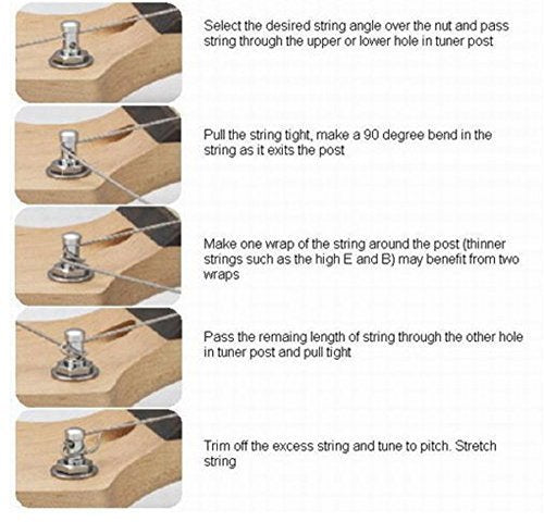 Wilkinson Mini Oval Button 6 Inline Gold E-Z-LOK Post Guitar Tuners EZ Post Guitar Tuning Keys Pegs Machine Heads