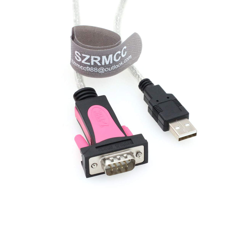 SZRMCC USB 2.0 to DB9 RS232 Serial Male Converter Cable with FTDI Chipset for Windows 10 8 7 XP Linux and Mac OS