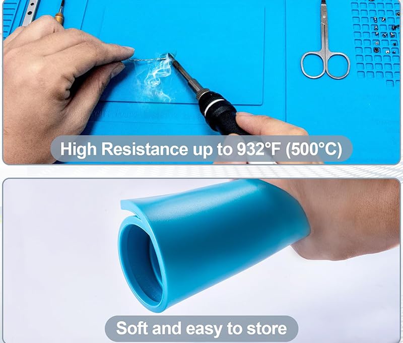 [AUSTRALIA] - Magnetic Soldering Mat, 45 x 30 cm, Repair and Soldering Mat, Silicone, 500°C Workbench Mat, for Repairing Watches, Phones, Laptops 