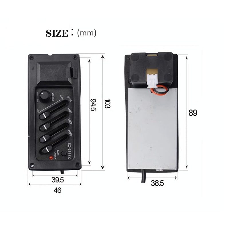 4 Band EQ Equalizer Guitar Preamp Piezo Pickup Tuner Acoustic Guitar Preamp Amplifier Equalizer Tuner (4 Band) 4 Band