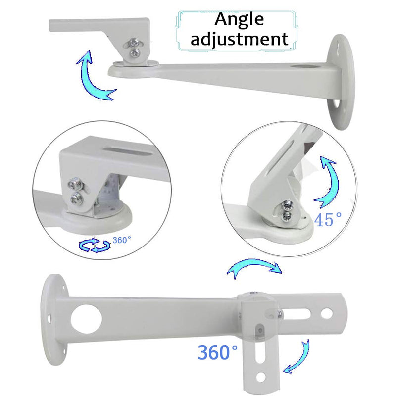 Universal Projector Wall Mount Angle Adjustable 360°Rotation 7.8” Length 7.7 lbs Load Projector Hanger with Mounting Screw Thread Adapters as Mini Projector Camera Camcorder Mount White 7.8 in