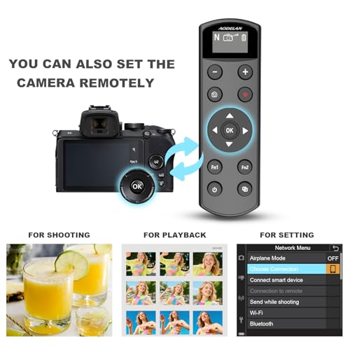 for Nikon Camera Wireless Remote Control, Rechargeable OLED Shutter Release OLED Remote for Nikon