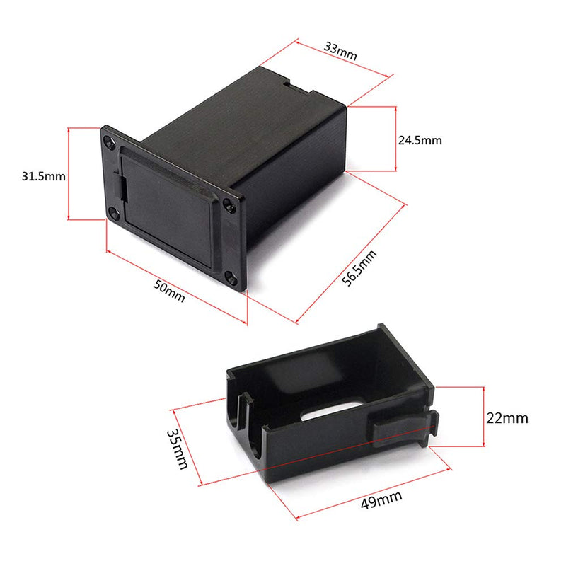 2Pcs Guitar Pickup Battery Box Battery Guitar Case Acoustic Guitar Pickup Parts, Pickup Shell Cover Installed on Guitar Bass with 9V Battery Box, Case Holder Replacement for EQ 7545R Bass Accessories
