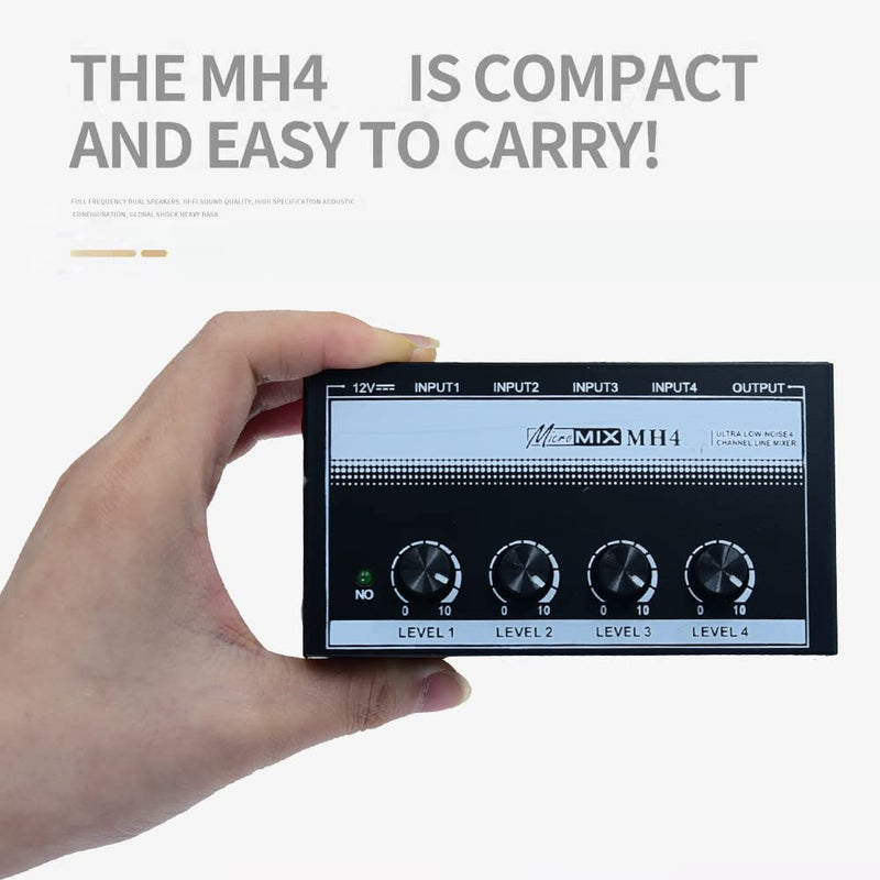 mix electronic organ accompaniment 6.35 ts 6.5 mm jack bass mono Microphone 1/4 inch Guitar mic Professional Sound Mixer Low-Noise Audio Amplifier for Keyboards Musical Instruments