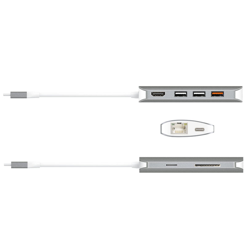 j5create USB-C 9-in-1 Multi Adapter Multi Adapter HDMI/Ethernet/USB 3.1 | SD and MicroSD/PD 3.0 | 4K HDMI for MacBook | ChromeBook |USB-C Devices (JCD383) JCD383-FBA