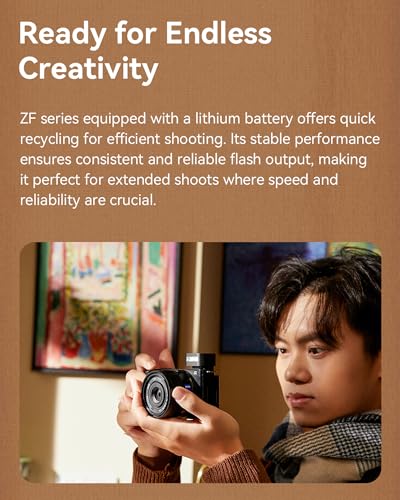 ZENIKO ZF-08 Camera Flash and Lightweight Portability Single-Contact Hotshoe Lithium Battery Type-C Charging 440 Full-Power Flashes