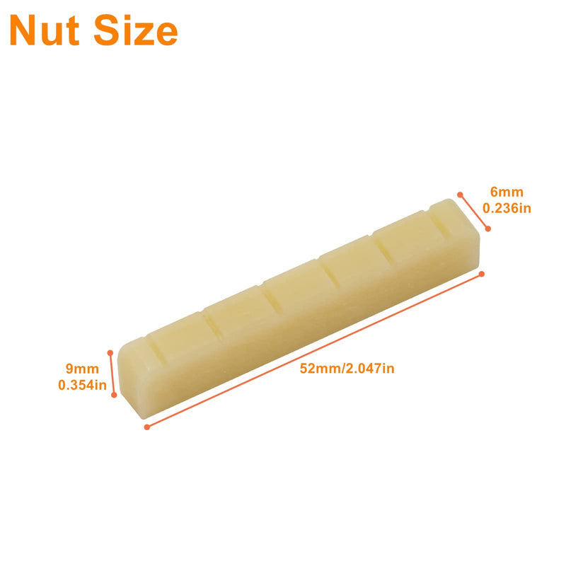 [AUSTRALIA] - Miwayer Classical Guitar Bridge Unbleached Bone 6 Strings Saddle and Nut Made of Real Natural Bone (Classical Bridges 2 pair) Classical Bridges 2 pair 