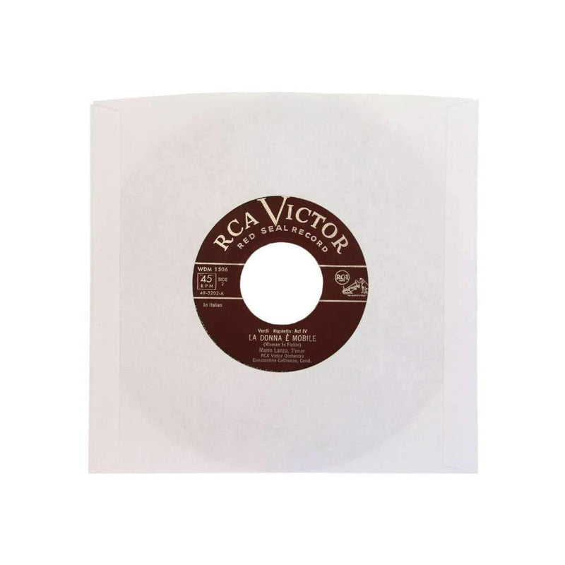 (100) Archival Quality Acid-Free Heavyweight Paper Inner Sleeves for 7" Vinyl Records #07IW 100