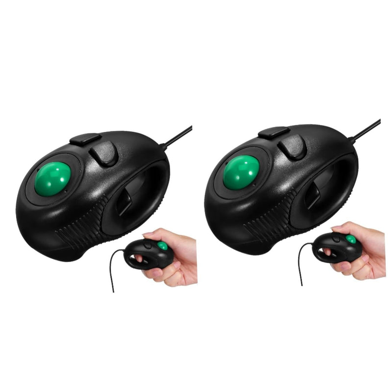 SOLUSTRE Portable 4D USB Powered Mini Trackball Thumb- 3-Button Finger Handheld for Laptop and Desktop Plug and -Table Design for Travel and Limited Space