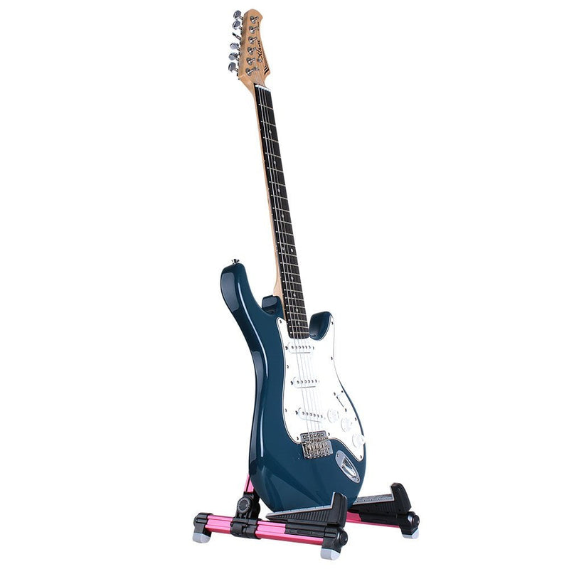 ENO Music Folding Acoustic Guitar Stand, Suitable for Electric Guitars, Bass Guitars Alumium red