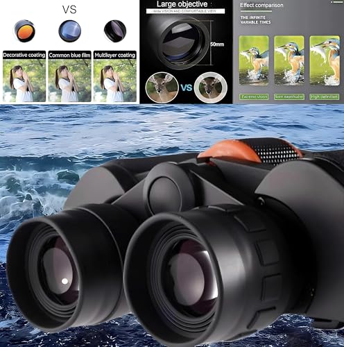 Binoculars 20x50 High Power Binoculars for Adults Night Vision Waterproof and Fog-Proof Includes Multiple Giveaways Suitable for Smartphones Suitable for Birdwatching Stargazing Travelling