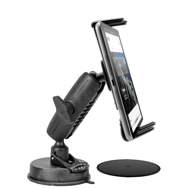ARKON Mounts Slim-Grip Ultra Car Windshield Phone Mount, Holds Smartphones to Windshield or Dash, Includes Dashboard Mounting Pad, Adjustable Arm, Compatible with iPhone, Galaxy