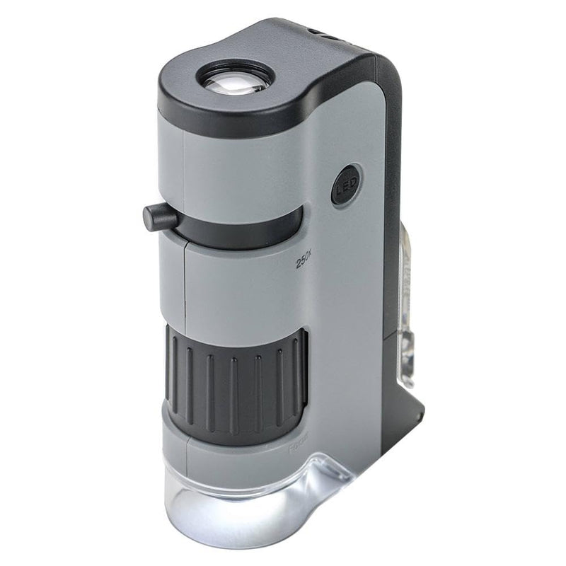 [AUSTRALIA] - Carson MicroFlip 100x-250x, LED UV Pocket Microscope with Smartphone Clip, STEM Education (MP-250) Single Pack 