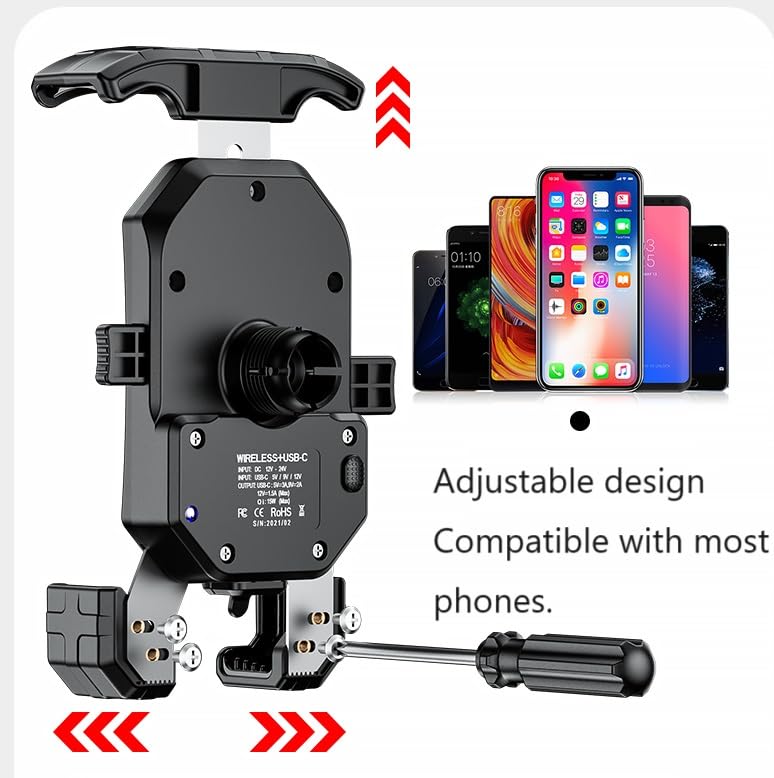DN-A 360°Rotation Height Adjustable One-Touch Auto Lock Bike Phone Mount,ATV Bicycle Scooter Cell Phone Holder Cradle with Aluminum Alloy Handlebar Mounting 4''-7'' accessory (Quick Release) Quick Release