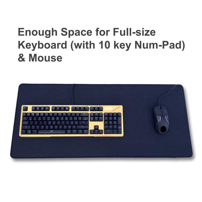 Extended Gaming Mouse Pad - 30.71 x 13.78 in, All DPI Setting, No Logo, Anti-fray Stitched Edges, Non-Slip Rubber Base, Micro-Woven Surface. Large Mouse Pad, Keyboard Mat (Black) by Green2B
