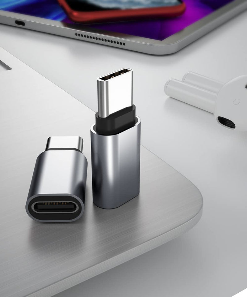 USB Type C Extension Adapter 3-Pack,PD USBC 3.1 Gen2 Female to Male Extender Converter,Thunderbolt 3 Extended Connector Compatible for Lifeproof Otterbox Case,MacBook Pro,Samsung DeX Station (Gray) Gray