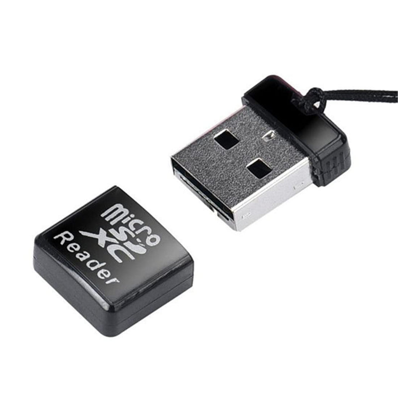 TXY USB 2.0 Mini Card Reader Mini Super Speed USB 2.0 Micro SD/SDXC TF Card Reader Adapter Laptop Accessories (Black) Black