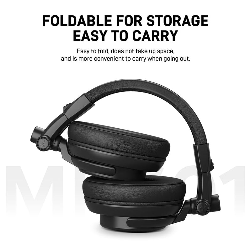 MAONO MH601 Wired Studio Headphone for Podcast Recording Stream DJ Mixing | Over Ear Headset with 50mm Drivers, Detachable 3.5mm/6.35mm Jack Cables for Audio Interface Mixer Microphone PC Monitoring MH601 Studio Headphones