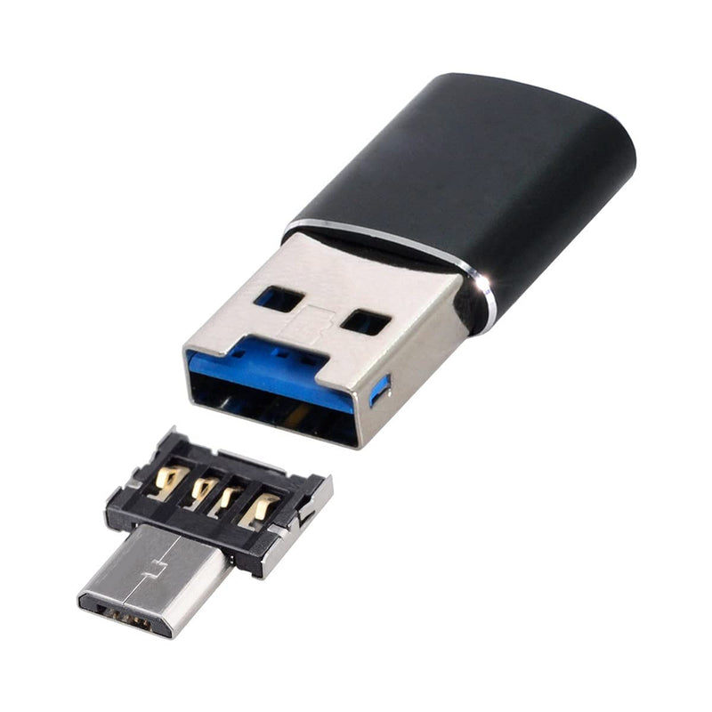 Xiwai USB 3.0 to Micro SD SDXC TF Card Reader with Micro USB 5pin OTG Adapter for Tablet/Cell Phone Black Reader+Micro Connector