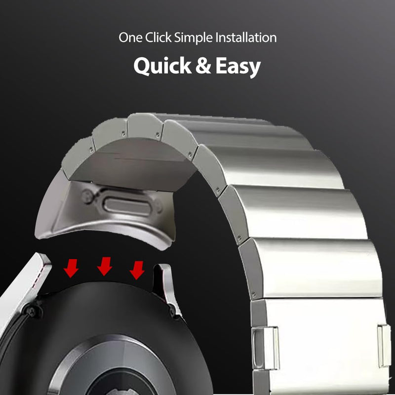 Titanium Magnetic Metal Band for Samsung Galaxy Watch 7/6/5/4/FE 44mm 40mm, 20mm Quick Release Metal Strap for Galaxy Watch 6 Classic Band 47mm 43mm/Watch 5 Pro 45mm/Watch 4 Classic Women Men silver